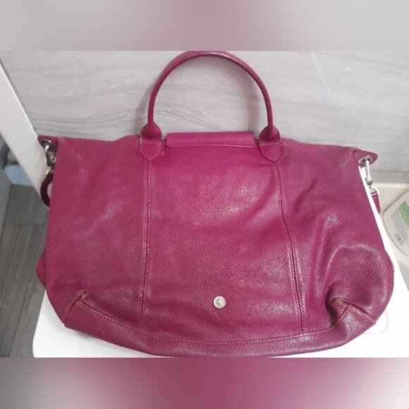 Longchamp - Soft Leather Tote Crossbody Shoulder Bag - Picture 5 of 15